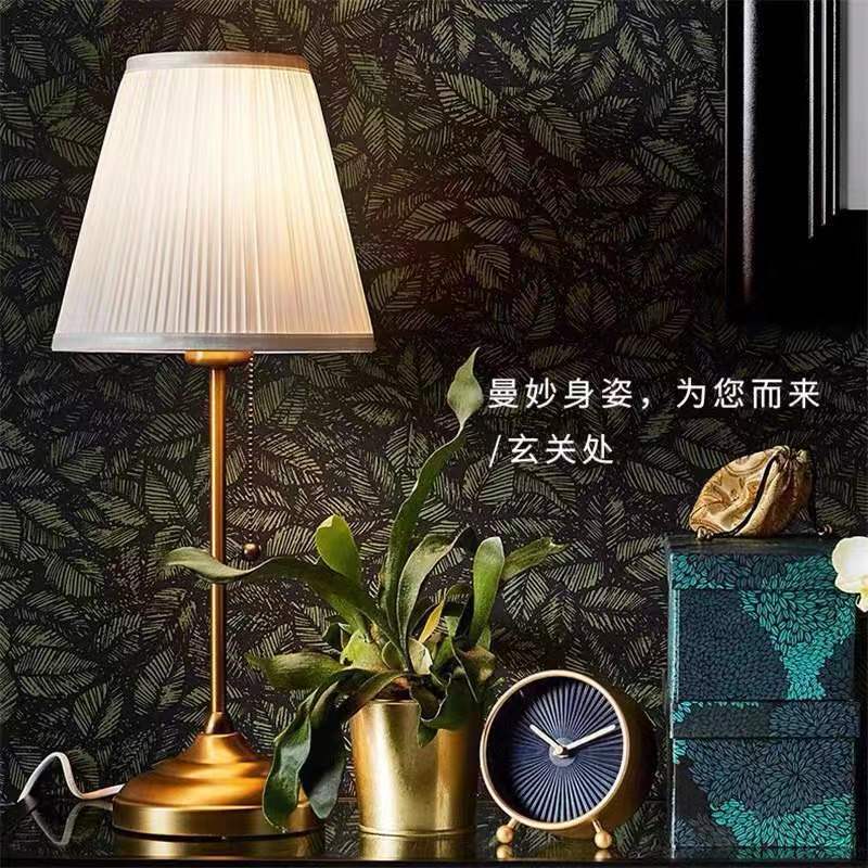 北欧美式轻奢简约创意台灯复古经典护眼阅读灯拉绳式卧室床头客厅