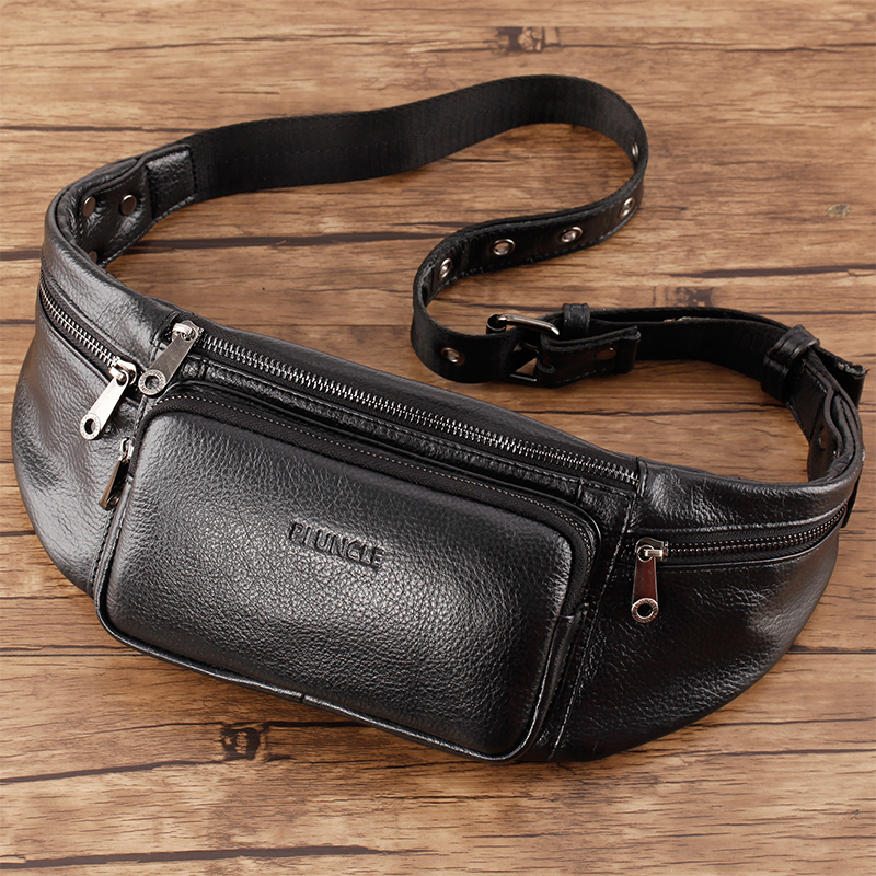 真皮男士腰包休闲运动小挎包软皮跑步手机包夏季新款复古头层牛皮