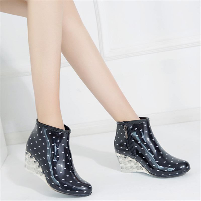 时尚高跟雨鞋女外穿玻跟雨靴厚底防水胶鞋韩国气质水鞋短筒水靴女