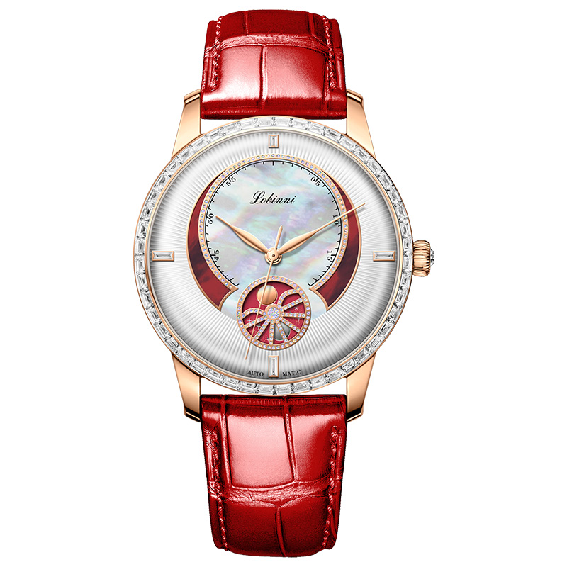 【罗宾尼旗舰】红色气质新款女士手表女款机械表简约轻奢奢华2067