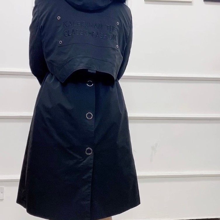 新款派克中长款后背刺绣款衣长105