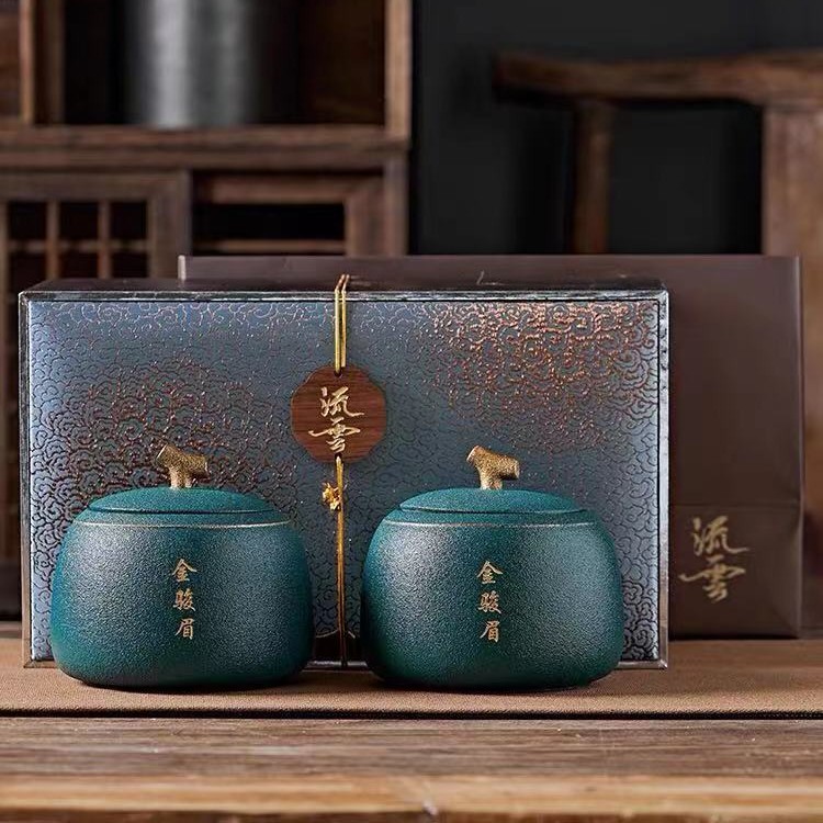 金骏眉红茶 武夷桐木关茶叶 花果香蜜香型流云双瓷罐礼盒装320克