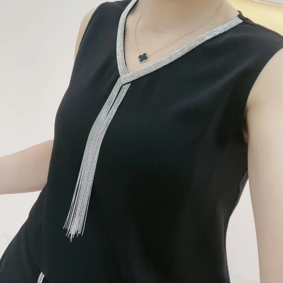 【薇薇推荐】2025#632无袖夏季气质百搭女士高弹流苏背心11
