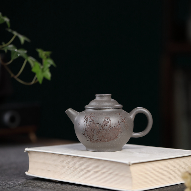 宜兴紫砂壶 巨轮珠 原矿清灰段