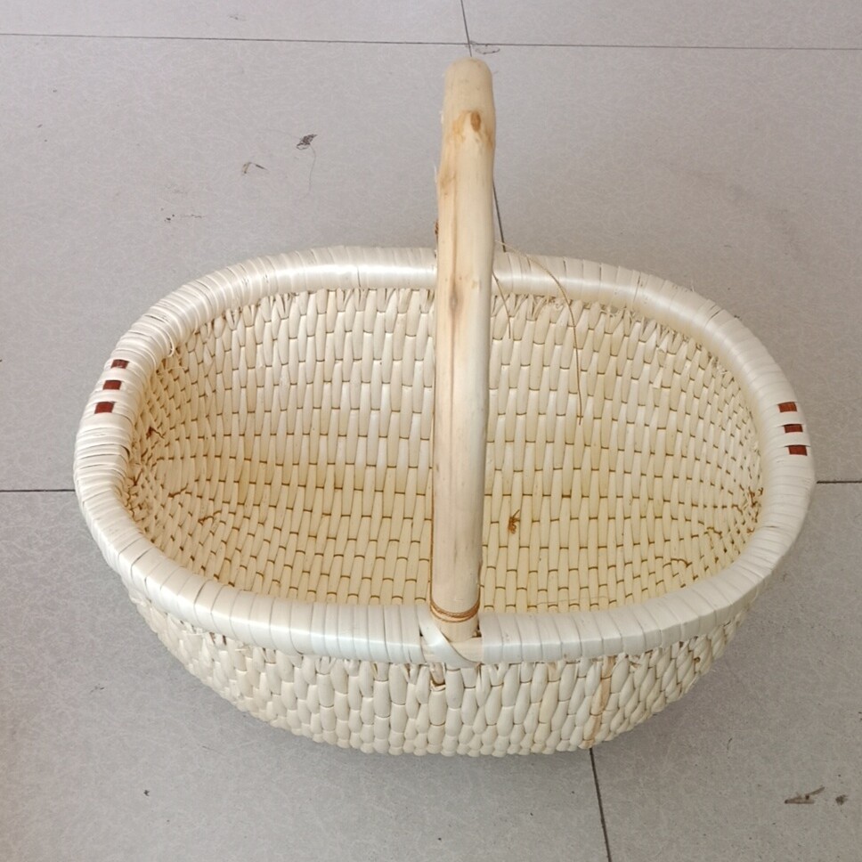 柳编手提鸡蛋蓝子收纳框纯手工家用复古追求完美慎拍