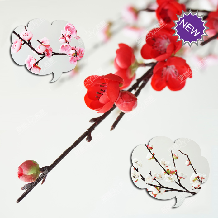 仿真梅花枝桃花树绢花干枝腊梅假花大型盆景客厅摆件道具