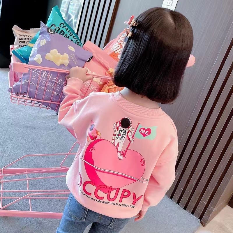 女童2023新韩版春秋款卫衣打底衫宝宝洋气装上衣女学生长袖T恤潮