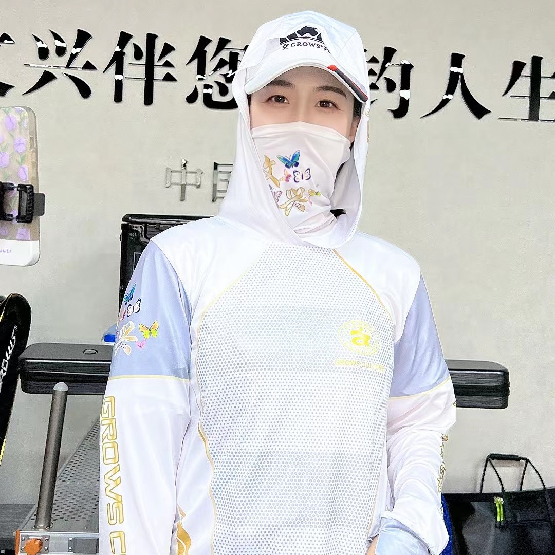 文兴新款冰丝钓鱼服柔软舒适面巾连帽设计透气