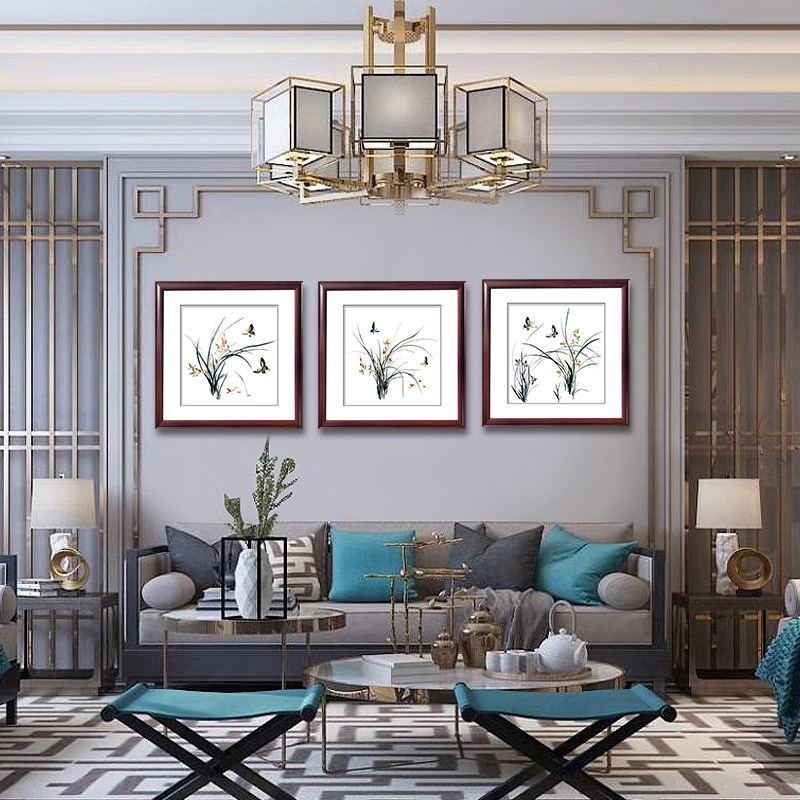 金吴针4丝苏绣成品挂画纯手工苏州刺绣中式客厅玄关装饰画兰花