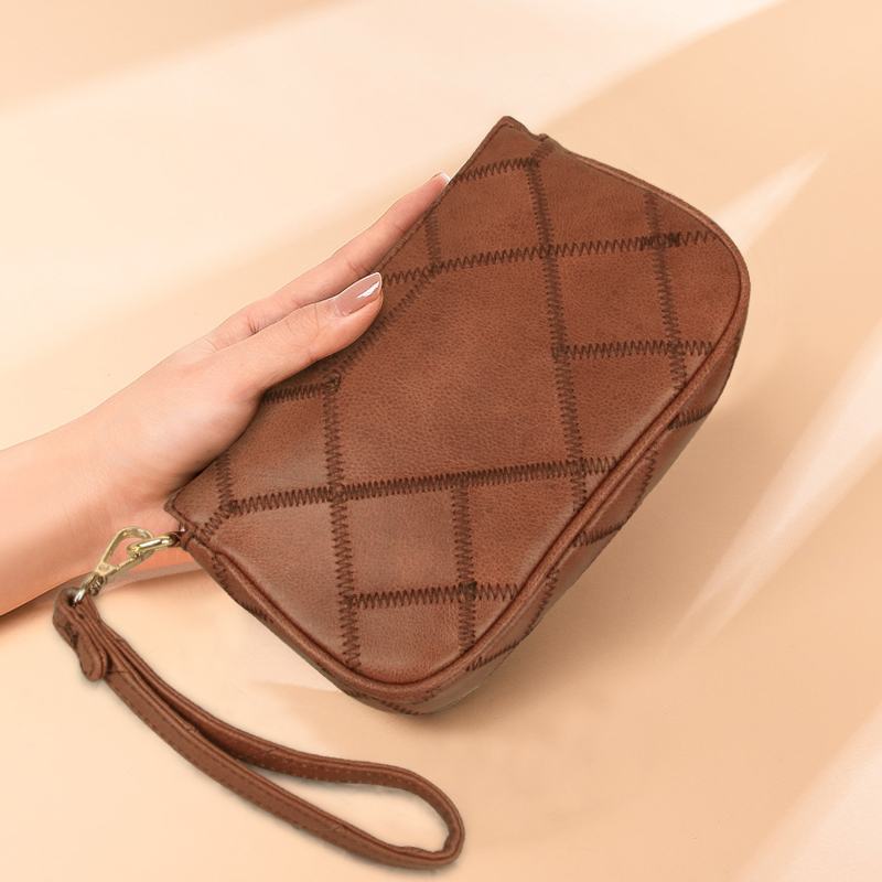 【匠心手作】优雅姐姐专属复古手拿包小众麻将包休闲真皮百搭小号