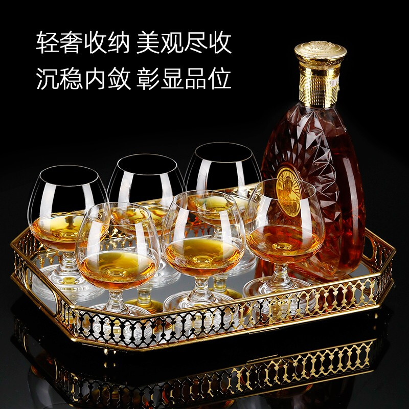 创意水晶大肚矮脚杯威士忌酒杯家庭聚会用白兰地红酒杯2只