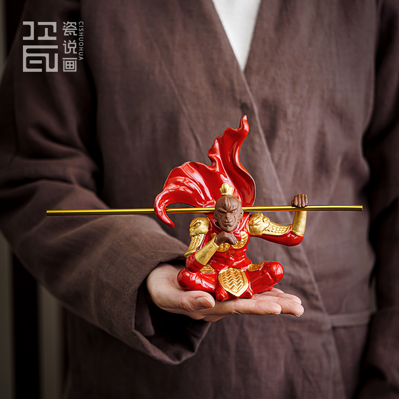 紫砂大圣归来孙悟空茶宠摆件斗战胜佛齐天大圣茶玩创意车载装饰品