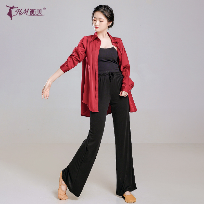 苇苇老师现代舞衬衫女上衣飘逸轻薄宽松高级感白衬衣练功服服装