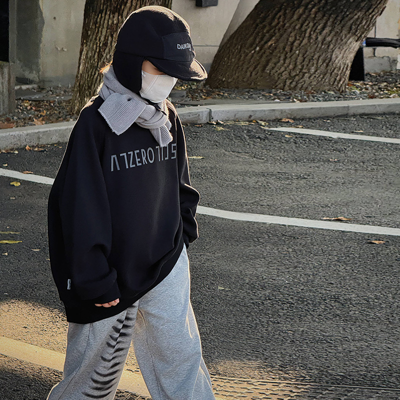 童装男童卫衣加绒儿童冬款2024新款男孩洋气加厚中大童上衣冬季潮