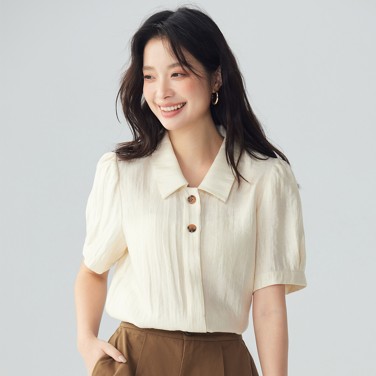 茵曼2024夏季新款女衬衫衬衣上衣气质休闲薄款通勤豹纹针织爆款