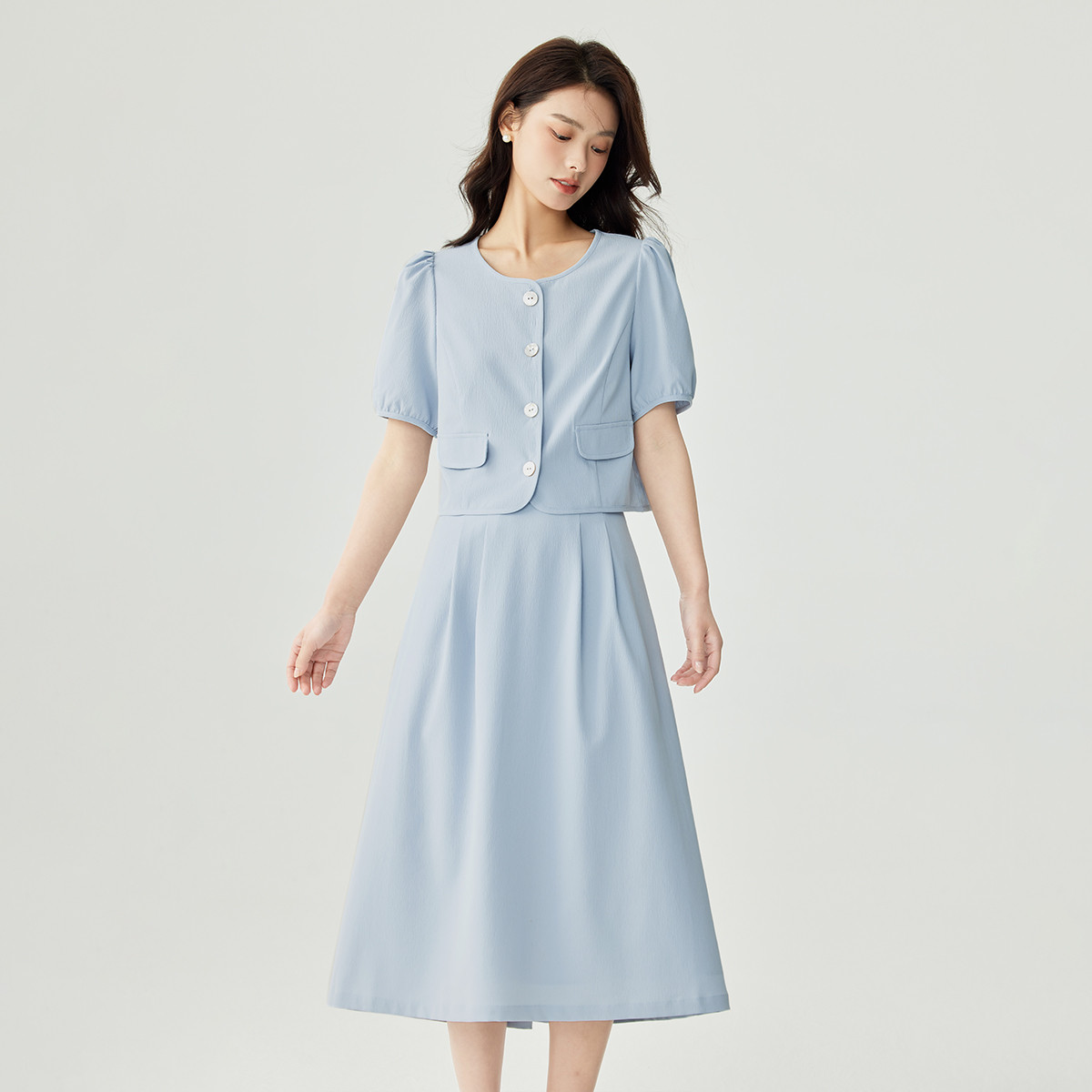 茵曼2024夏季新款女时尚套装半身裙气质两件显瘦休闲小减龄爆款
