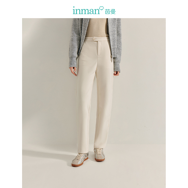 【商场同款】茵曼冬季女休闲裤裤子长裤萝卜新款针织小脚加厚显瘦