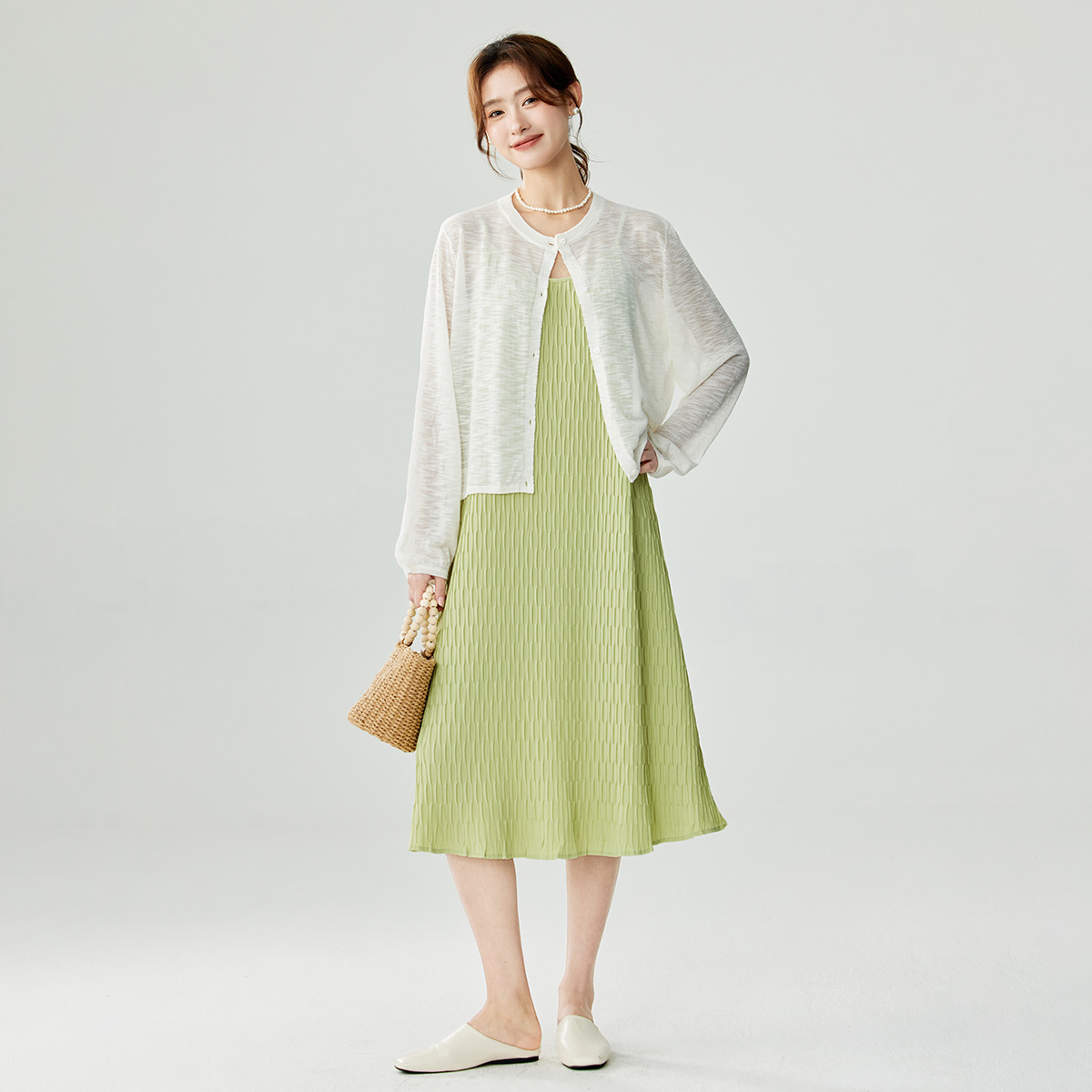 【告白穿搭】茵曼2024夏季新款女毛针织衫开衫长袖薄款外防晒时尚