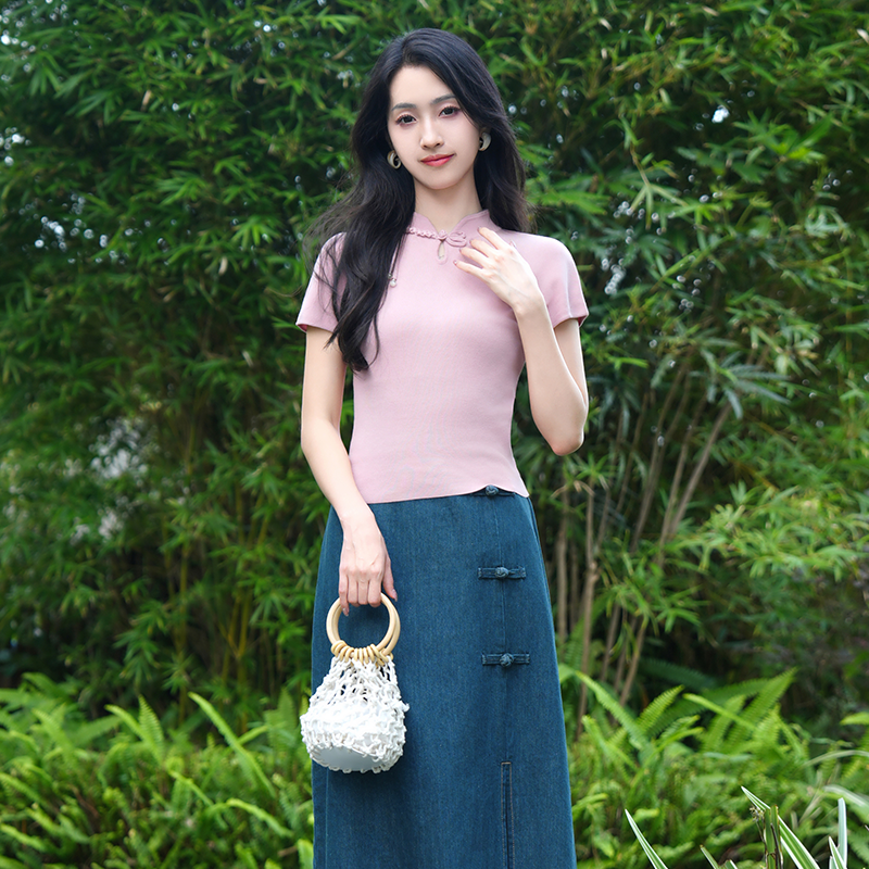 【江城落梅】茵曼2024春秋新款女衬衫衬衣上衣短袖气质显瘦休闲通勤