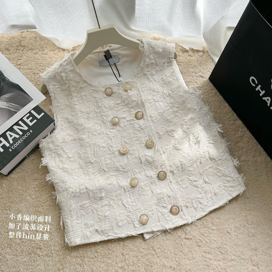 [夏]小香风马甲气质网红百搭法式流苏韩版名媛显瘦百搭洋气女上衣