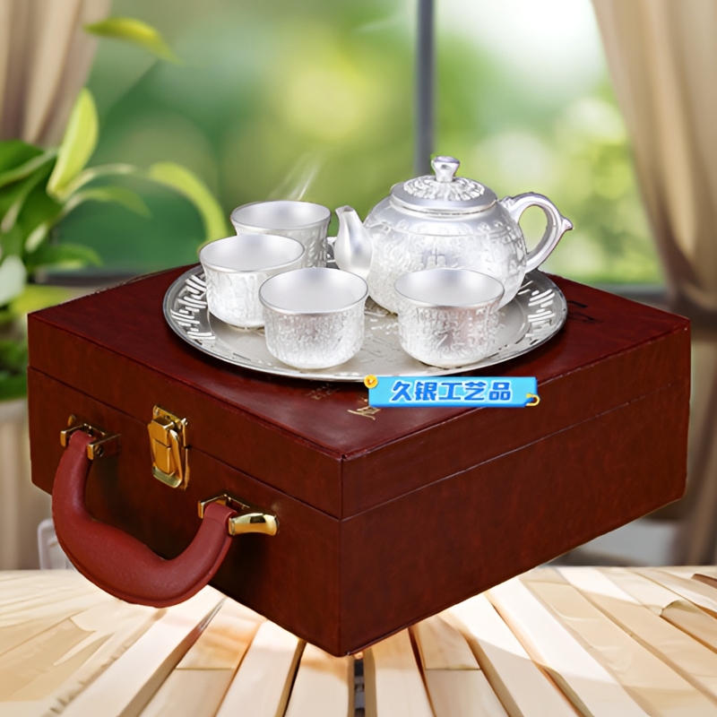 M21 送礼自用精品工艺百福茶具六件套敬茶杯