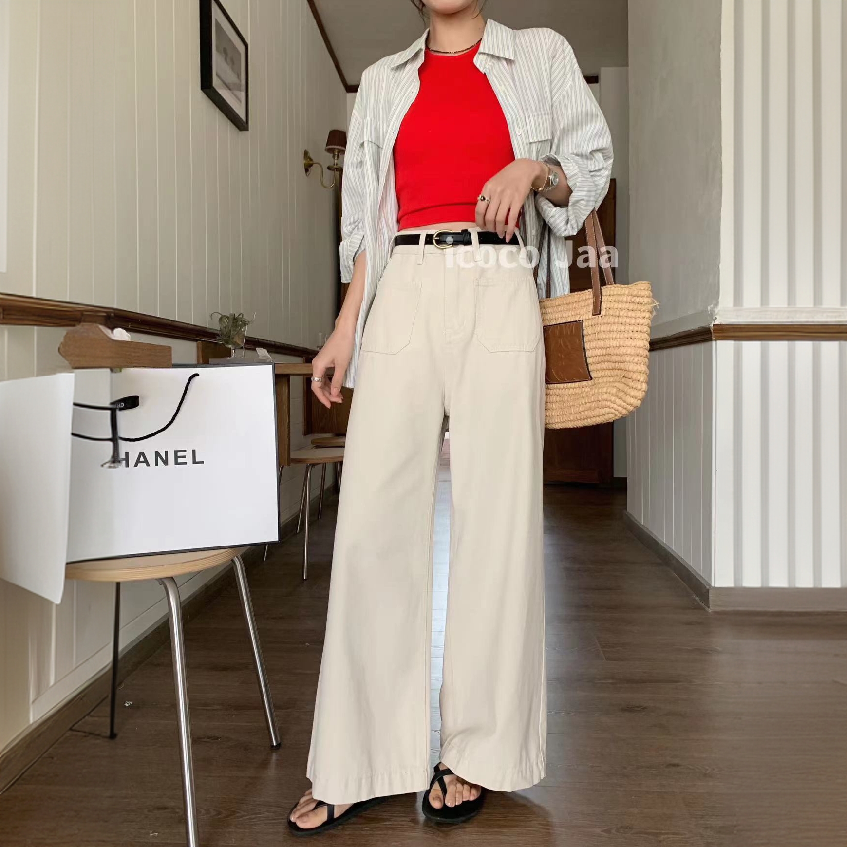 爆款夏季九分阔腿高腰奶奶裤显瘦裤子百搭垂感