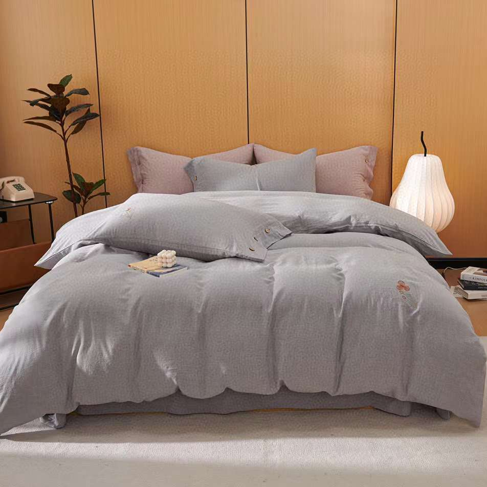 【色纺砂洗-朦胧岁月】外贸原单复古慵懒风天丝麻四件套床品gc