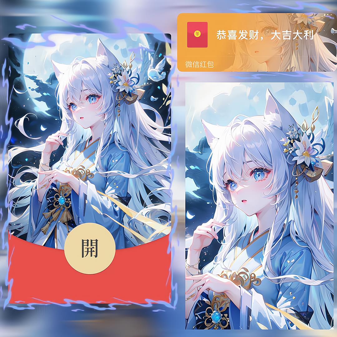 动漫红包封面VX夕颜激活码2024新款可爱女孩皮肤串行号非永久