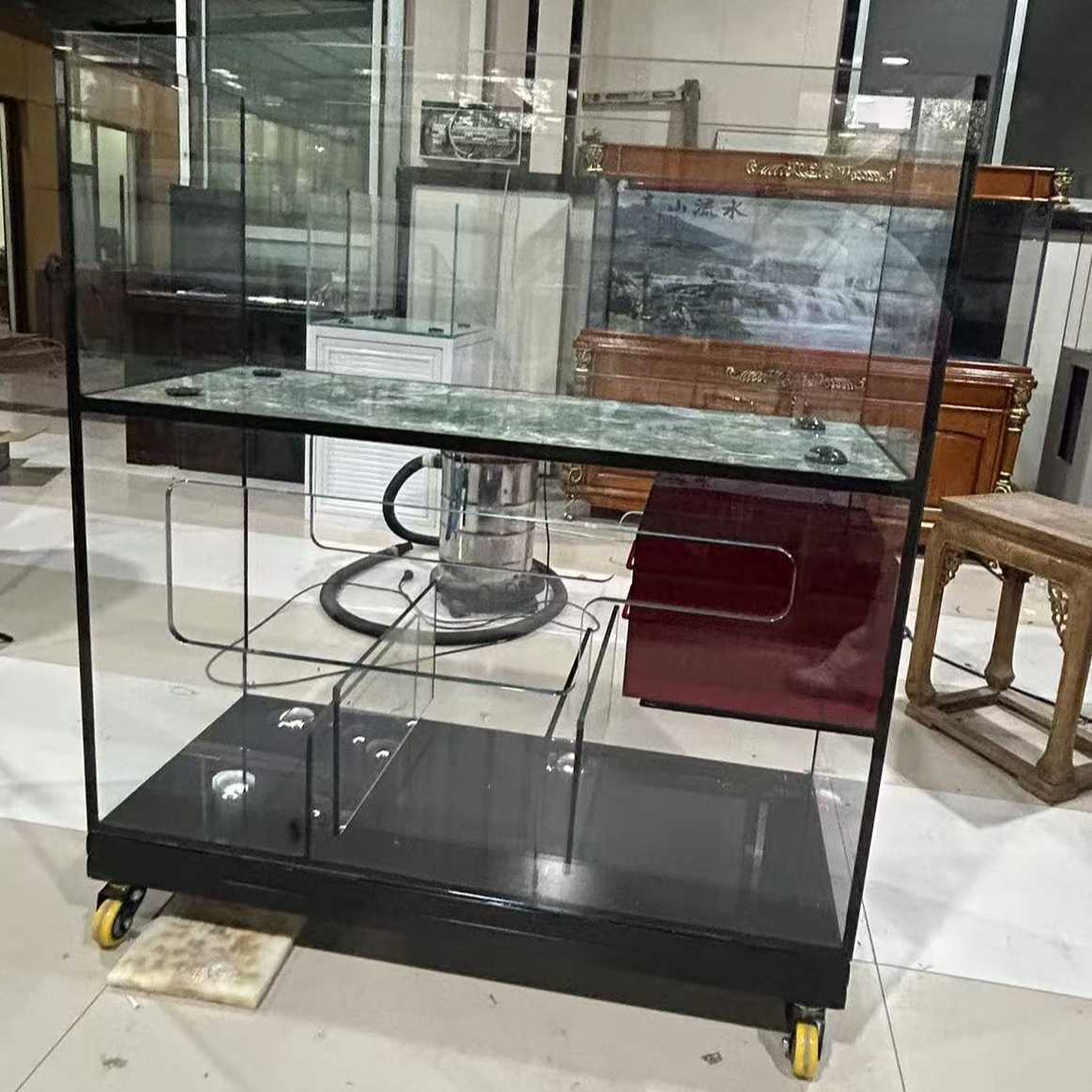 一体鱼缸 岩板底 无管件 鱼缸