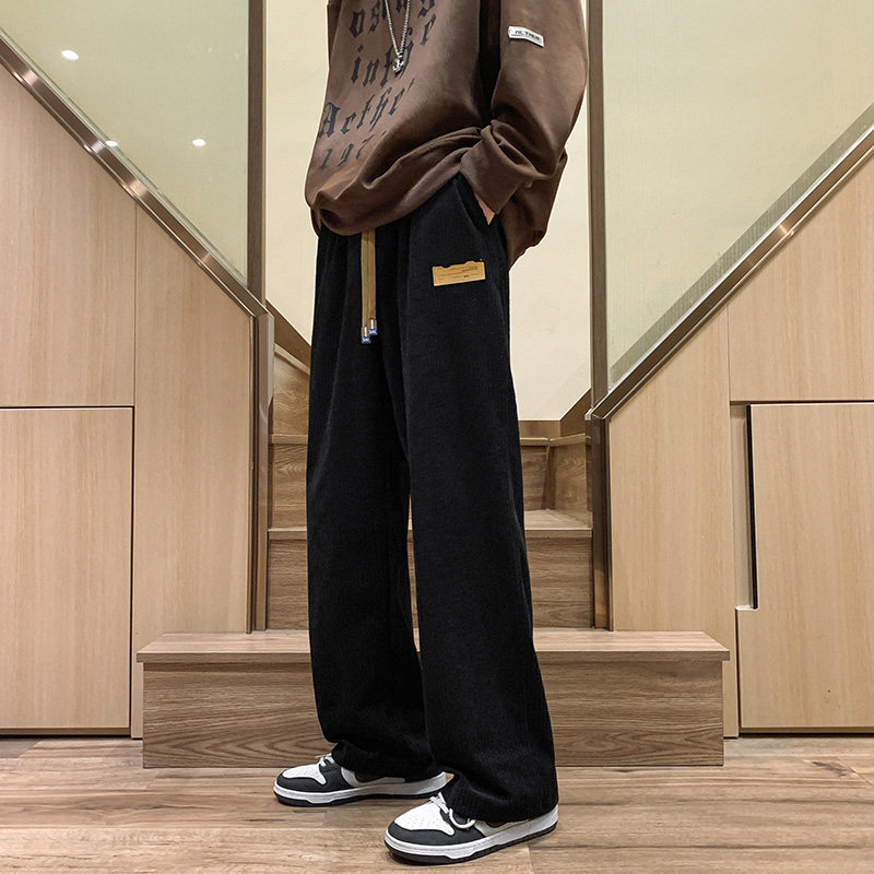 24秋季港风美式潮牌高街垂坠感拖地休闲裤百搭男裤K3198
