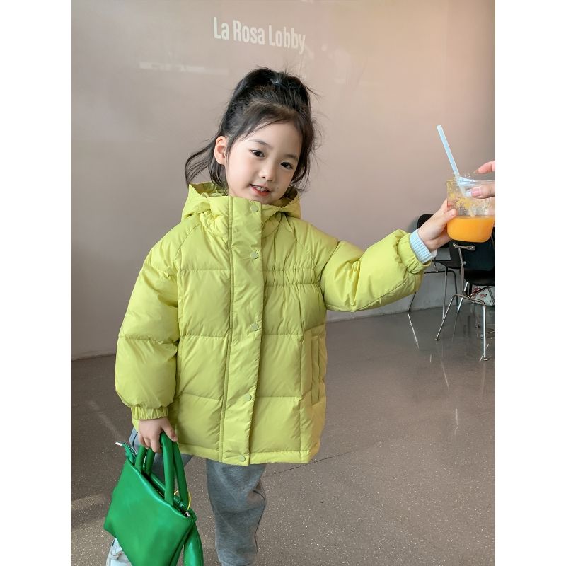 女童棉服2023冬季新款儿童连帽冬季棉袄宝宝时髦防风加厚保暖外套