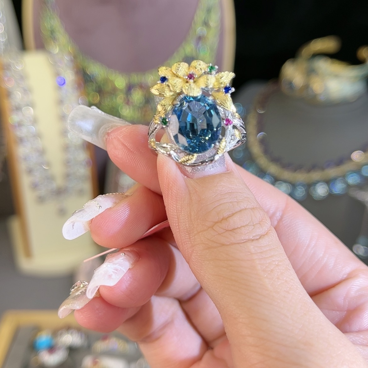 【闪购商品】托帕石戒指银S925镶嵌u****1