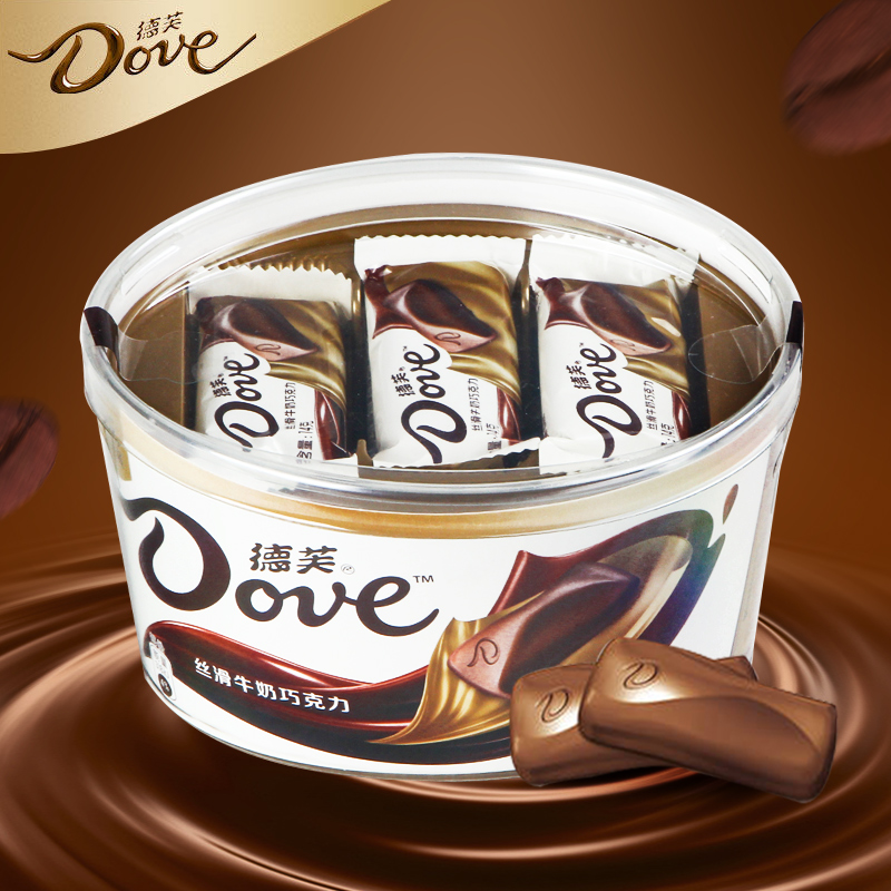 【全家桶】德芙216g碗装巧克力丝滑牛奶香浓黑巧多口味解馋小吃 sy