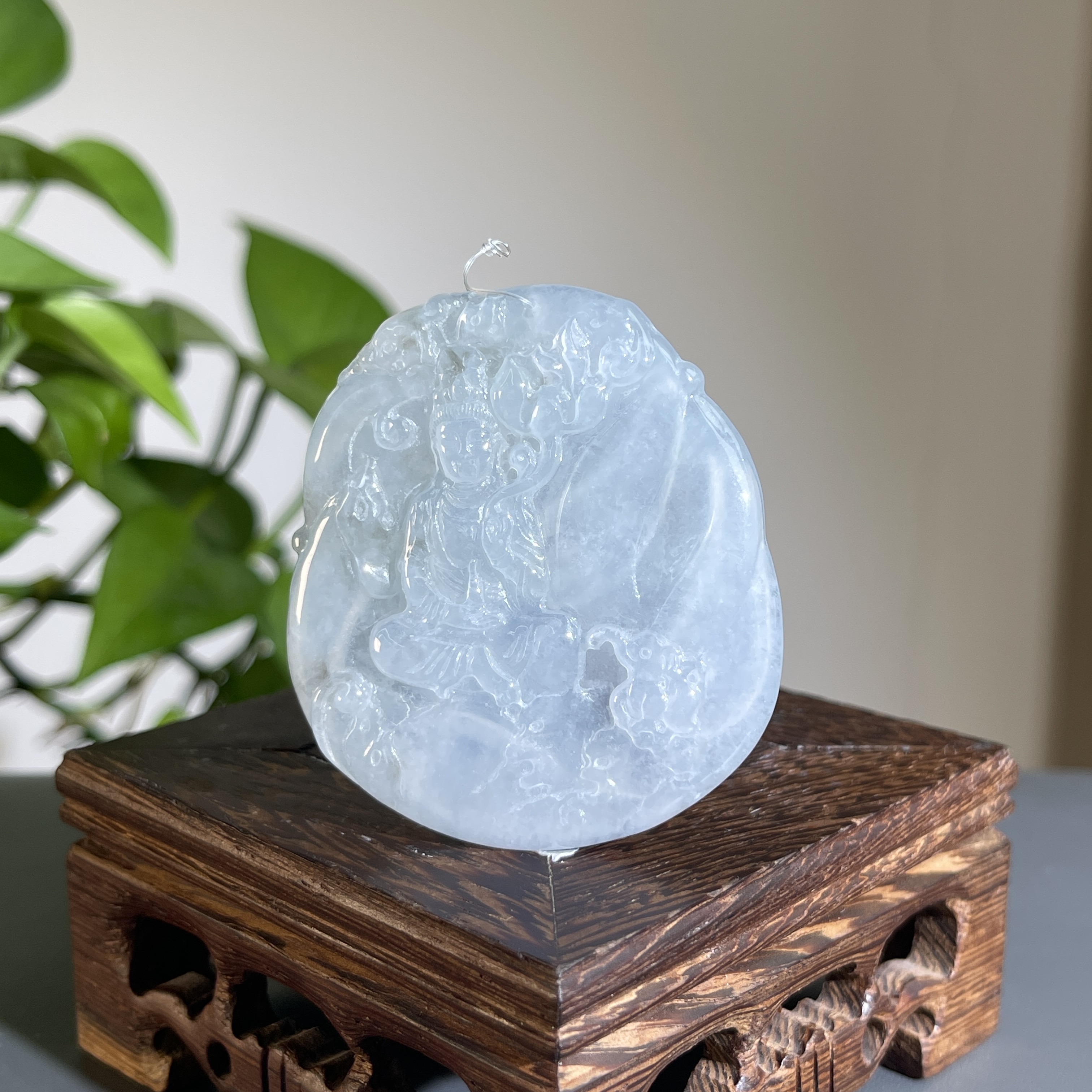 JXB28-92  天然缅甸A货翡翠  普贤