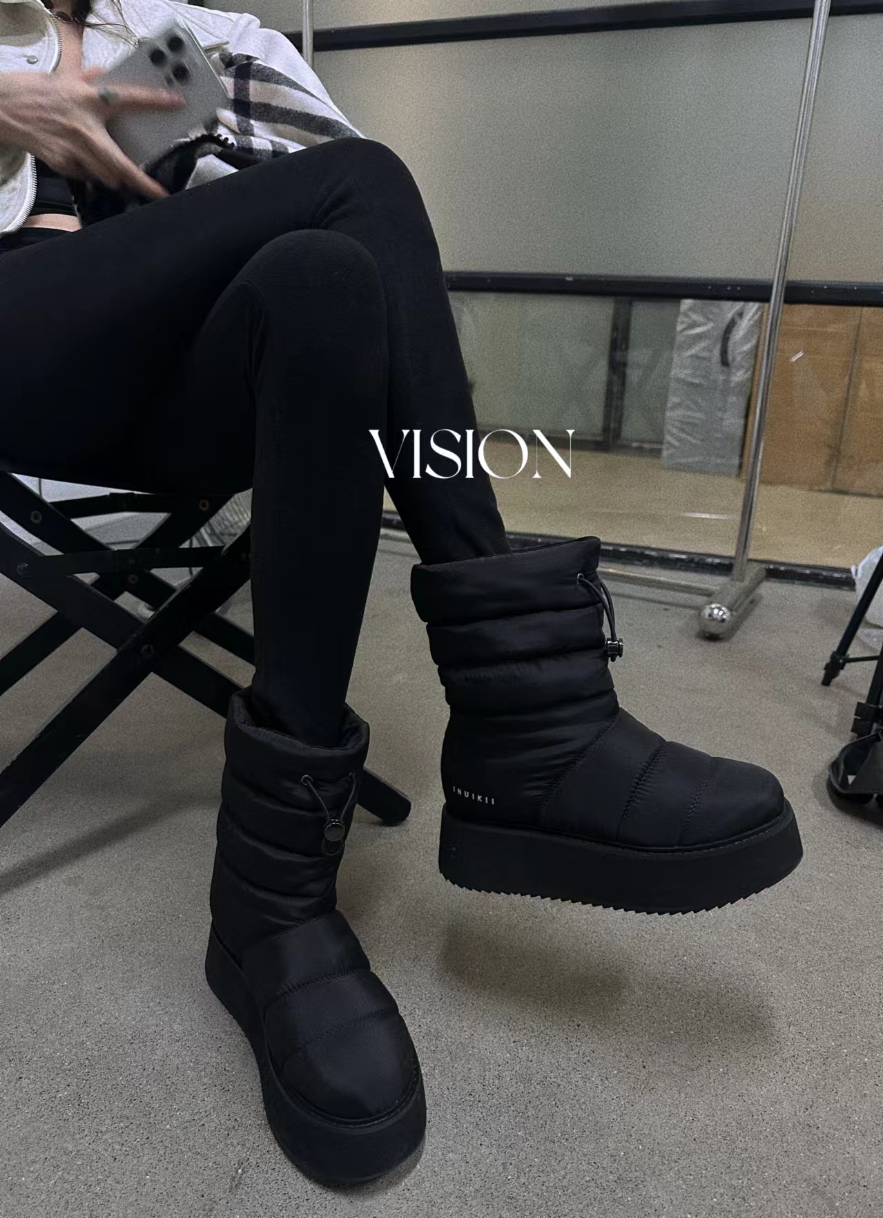 XYSF极简冬天就穿这对羽绒保暖增高雪地靴 中筒高帮