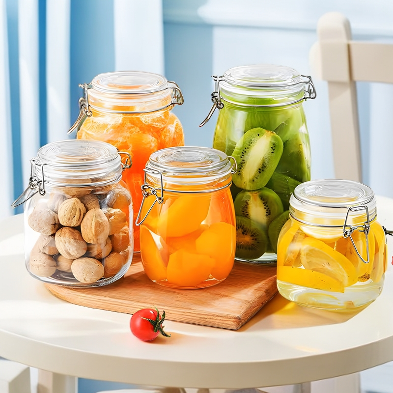 卡扣密封罐糖罐储物收纳大容量食品级厨房泡酒玻璃瓶空瓶腌蒜咸菜