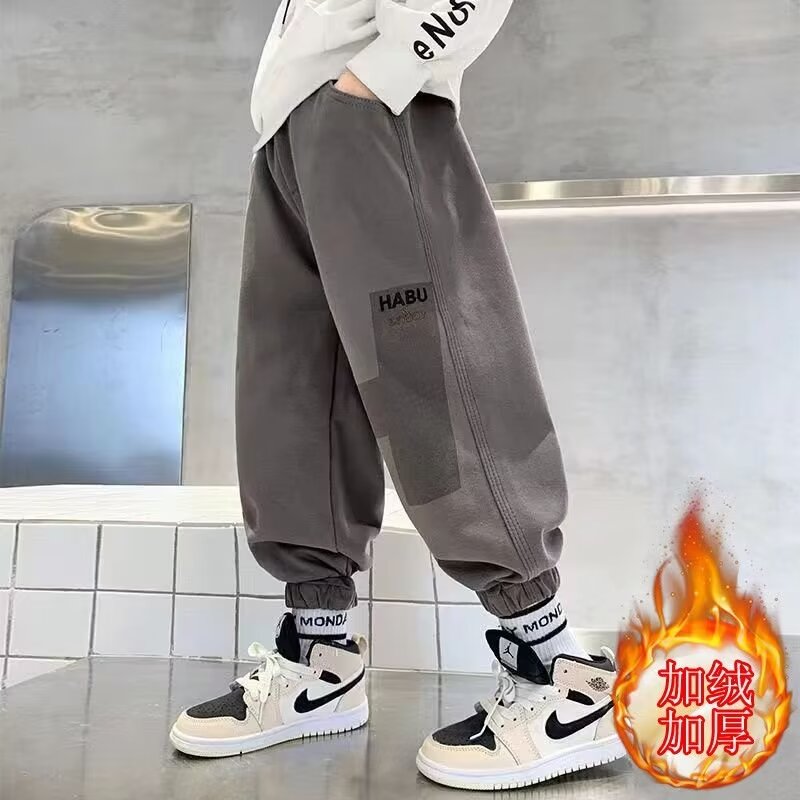 奥利绒加绒休闲裤长裤束脚裤