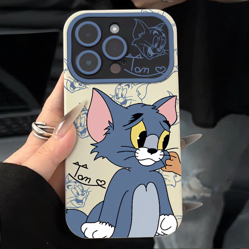 猫鼠情侣大视窗适用苹果14promax手机壳iPhone13全包12硅胶15卡通