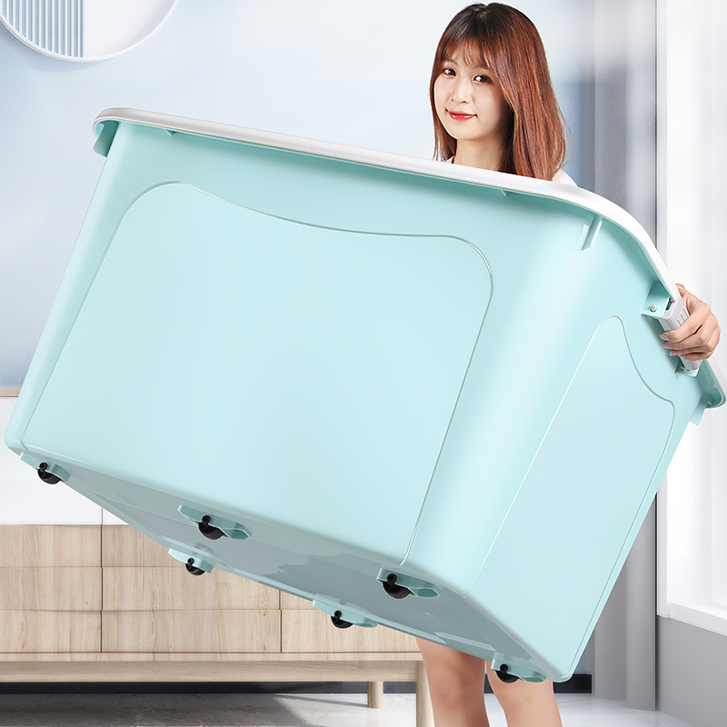 大容量收纳箱卧室宿舍特带轮子清仓家用大号周转箱衣服收纳箱储物