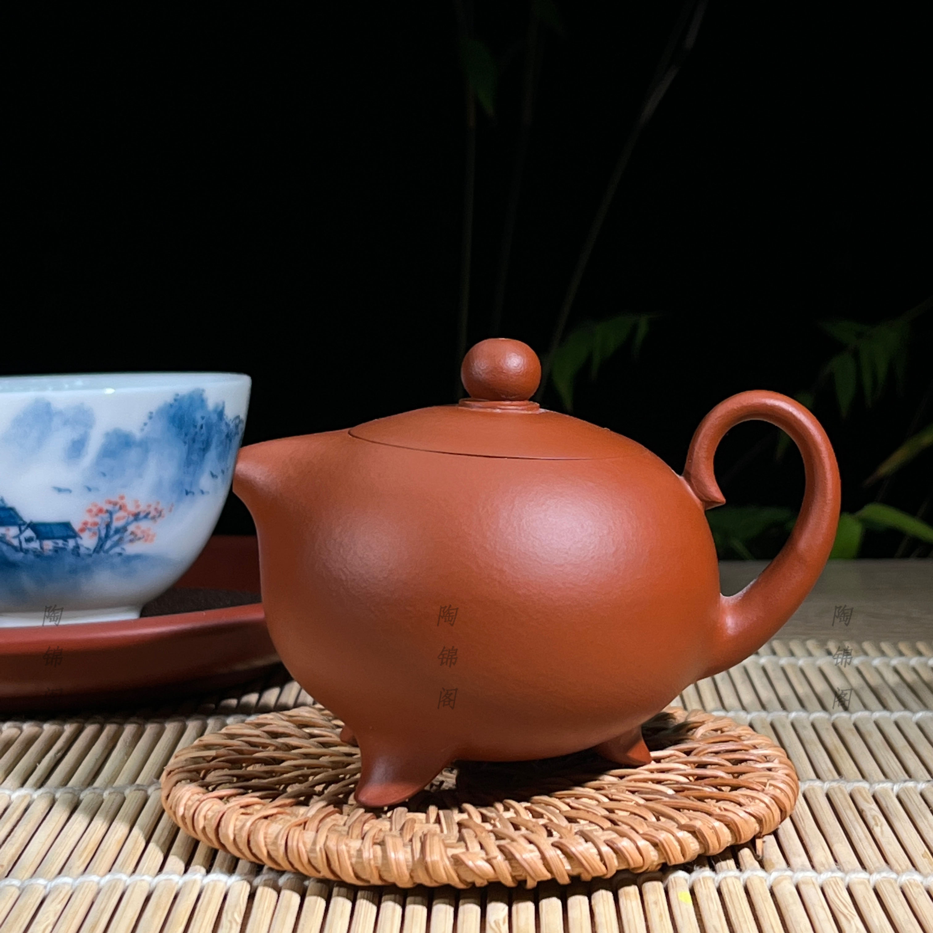 陶锦阁林嬿醉翁壶素胎朱泥纯手工潮州手拉壶个性小容量设计新颖10