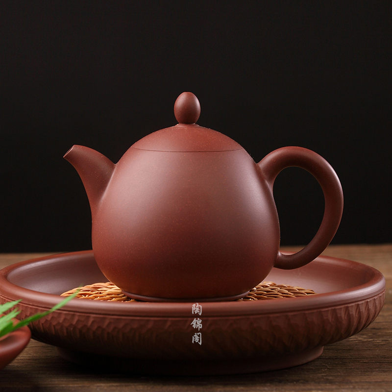 陈钿长嘴龙蛋潮州手拉壶满天星朱泥薄胎全手工纯茶60-120CC陶锦阁