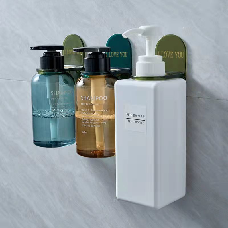 无痕收纳沥水卡夹洗手液免打孔洗发水挂架壁挂浴室沐浴露置物架子