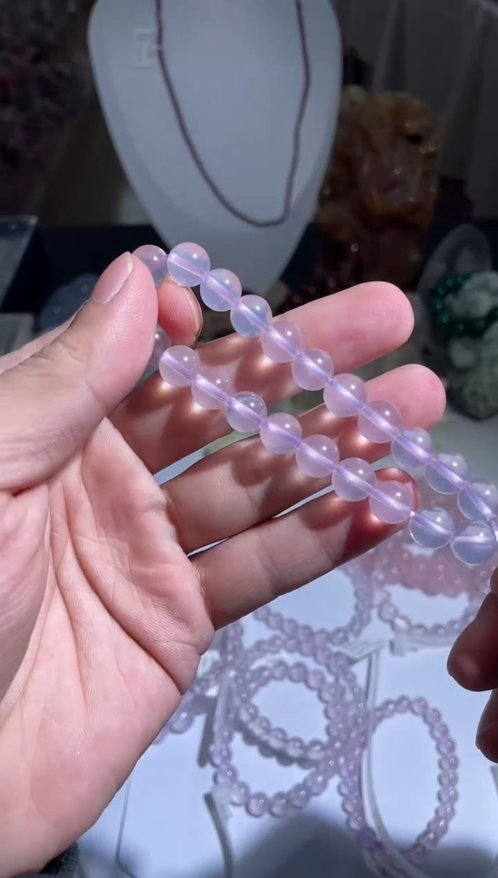 【闪购商品】水晶手链未镶嵌D43号卡8+紫莫粉单圈