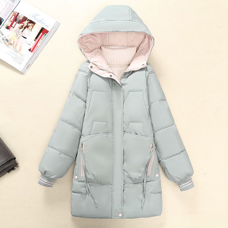 雅鹿2022冬季新款棉衣女中长款羽绒羽绒服女中学生韩版少女棉袄外