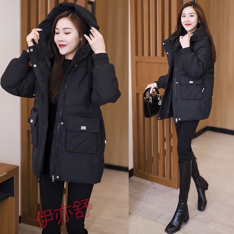 雅鹿洋气显瘦羽绒羽绒服女2023冬季新款宽松棉衣棉袄加厚高档中长