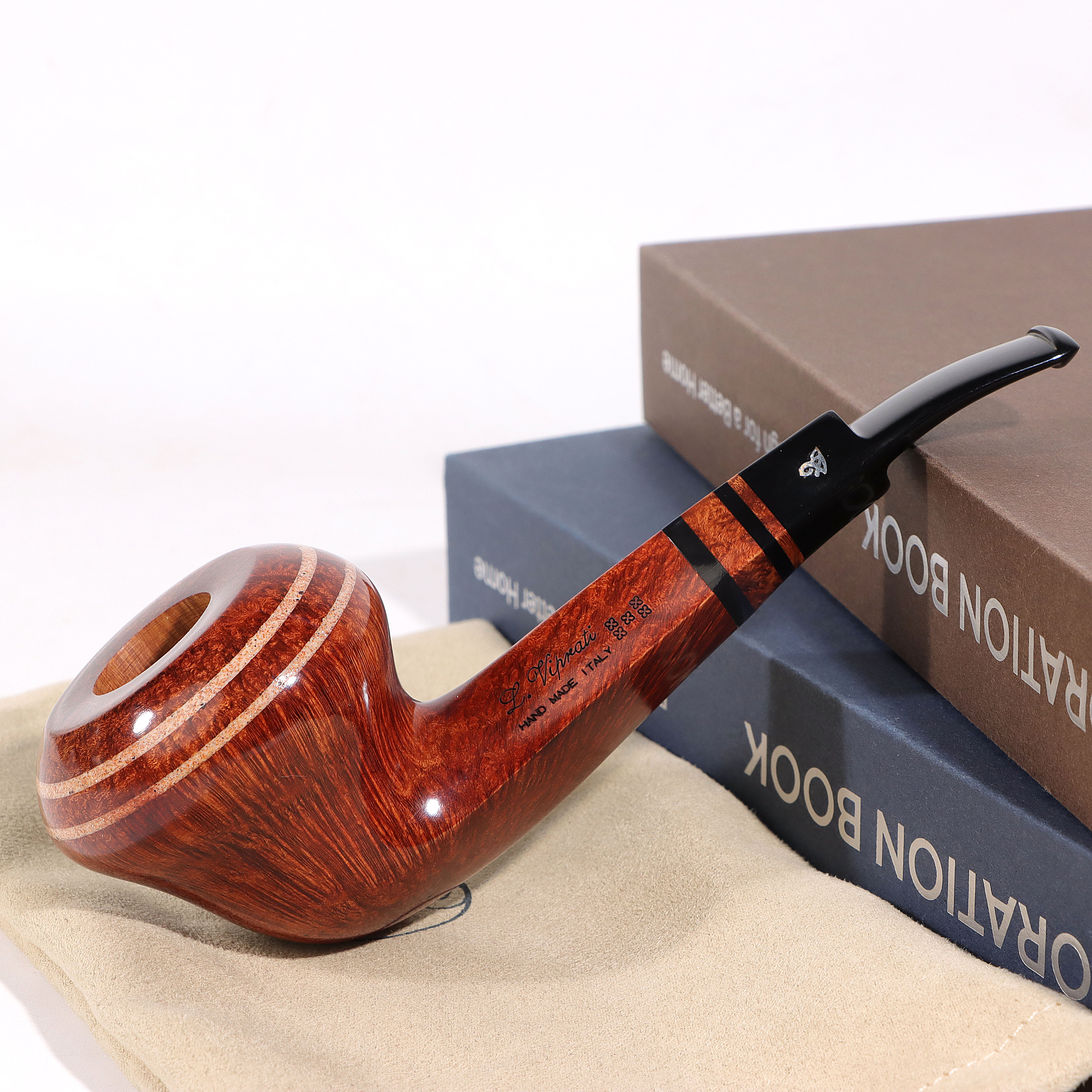 维布拉蒂 5花等级 自由式斗口留皮款  意大利纯手工进口烟斗