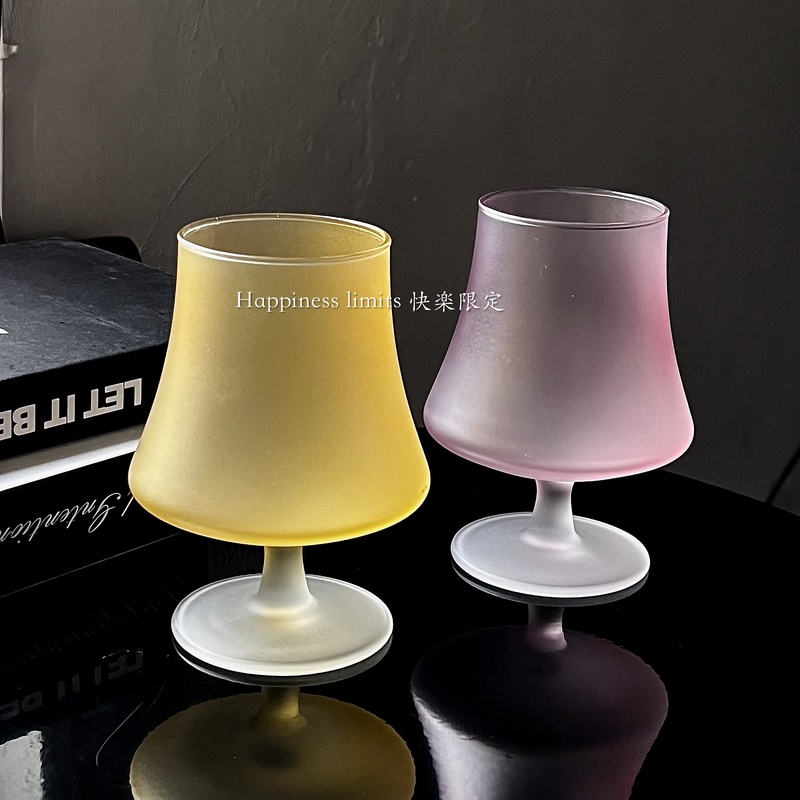 温柔的黄昏暮光磨砂质感红酒杯ins法式浪漫聚会葡萄酒杯礼物