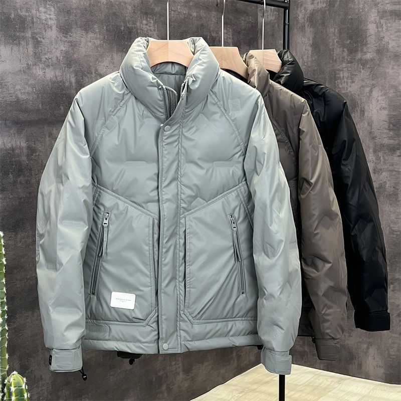 轻薄羽绒服男2023冬季加厚修身帅气纯色保暖时尚短款韩版外套潮流