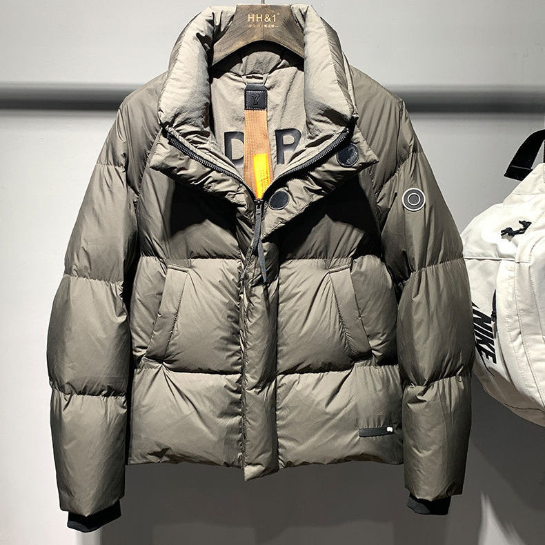 羽绒服男士立领保暖2023年冬季新款加厚面包服时尚百搭青年外套潮