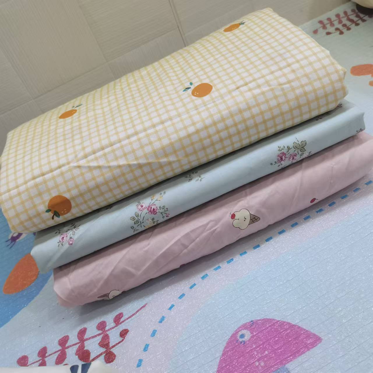 D1-D50纯棉微暇布头介意勿拍简约时尚手工DIY柔软亲肤卡通碎花布